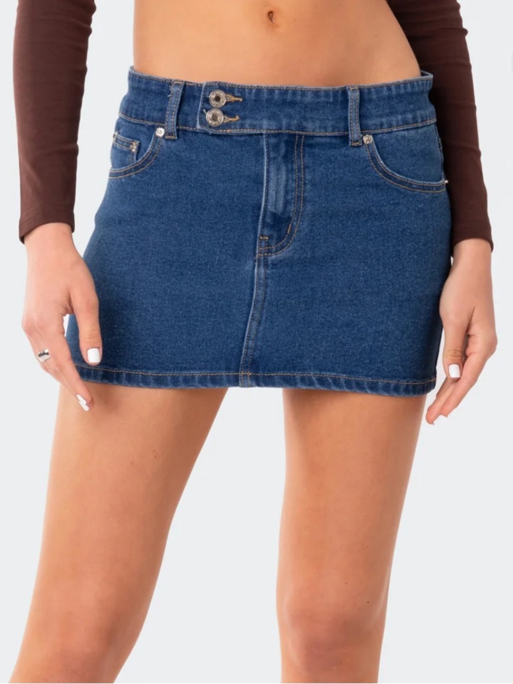 Edikted Blue Denim Mini Skirt - Picture 4 of 4